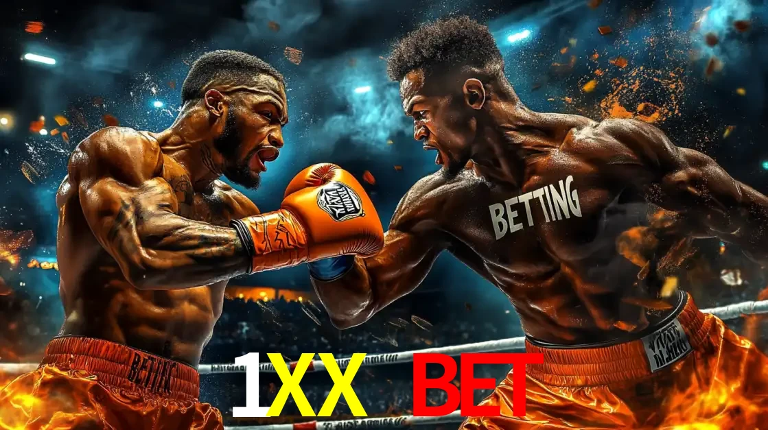 Dois boxeadores em uma luta intensa e explosiva, representando a adrenalina e as oportunidades de apostas em esportes de combate disponíveis na plataforma 1XX BET.